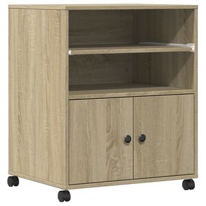 vidaXL sonoma t&ouml;lgy sz&iacute;nű nyomtat&oacute;&aacute;llv&aacute;ny kerekekkel 60x48x74 cm