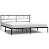 vidaXL fekete f&eacute;m &aacute;gykeret fejt&aacute;ml&aacute;val 183 x 213 cm