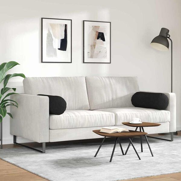 vidaXL Hengerpárnák 2 pcs Fekete Ø 25 x 70 cm szövet