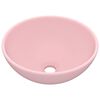 vidaXL kerek matt r&oacute;zsasz&iacute;n ker&aacute;mia luxus mosd&oacute;kagyl&oacute; 32,5 x 14 cm