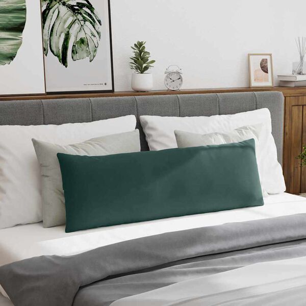 vidaXL Kanapé párnák 2 pcs Sötétzöld 120 x 40 cm Bársonyos szövet