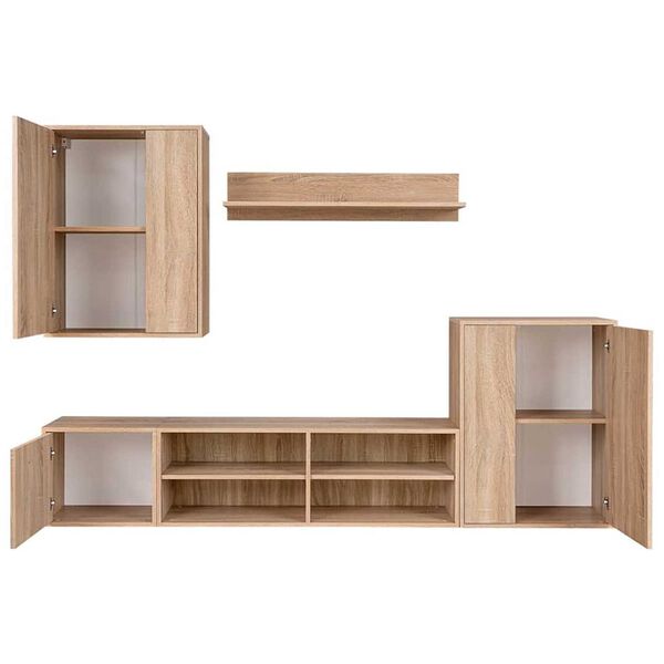 vidaXL TV szekr&eacute;ny garnit&uacute;ra 5 pcs sonoma t&ouml;lgy 221 x 30 x 80 cm