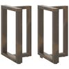 vidaXL 2 db fekete, T-alak&uacute; ac&eacute;l &eacute;tkezőasztal l&aacute;b 50x35x(72-73) cm