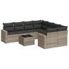 vidaXL 9 r&eacute;szes vil&aacute;gossz&uuml;rke polyrattan kerti &uuml;lőgarnit&uacute;ra p&aacute;rn&aacute;val