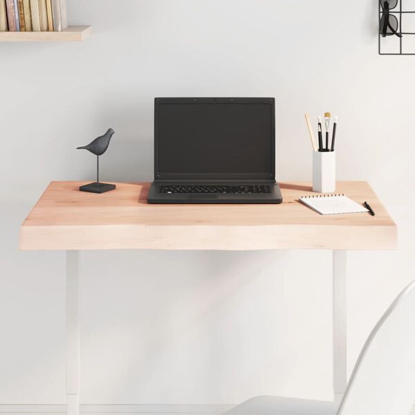 vidaXL asztallap 80x50x(2-6) cm kezeletlen t&ouml;m&ouml;r fa &eacute;lőszeg&eacute;lyes