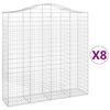 vidaXL 8 db &iacute;ves horganyzott vas gabion kos&aacute;r 200x50x200/220 cm