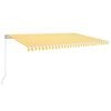 vidaXL s&aacute;rga-feh&eacute;r sz&eacute;l&eacute;rz&eacute;kelős &eacute;s LED-es napellenző 500 x 350 cm