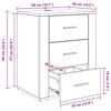 vidaXL &Eacute;jjeliszekr&eacute;ny fi&oacute;kkal Fekete t&ouml;lgy 35 x 50 x 60 cm Faanyag