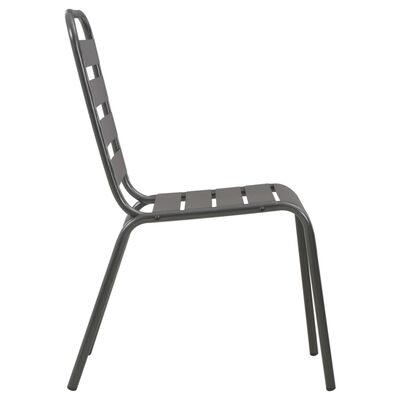 vidaXL 2 db szürke rakásolható acél kültéri szék