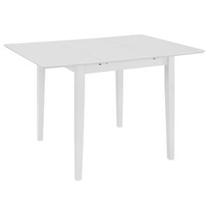 vidaXL feh&eacute;r kih&uacute;zhat&oacute; MDF &eacute;tkezőasztal (80-120)x80x74 cm
