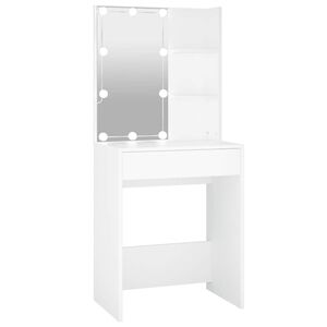 vidaXL feh&eacute;r f&eacute;s&uuml;lk&ouml;dőasztal LED-vil&aacute;g&iacute;t&aacute;ssal 60 x 40 x 140 cm