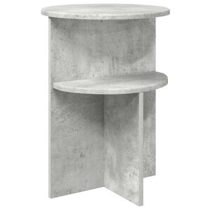 vidaXL Oldal asztal t&aacute;rol&oacute;val Betonsz&uuml;rke &Oslash; 39,5 x 55 cm Szerelt Fa