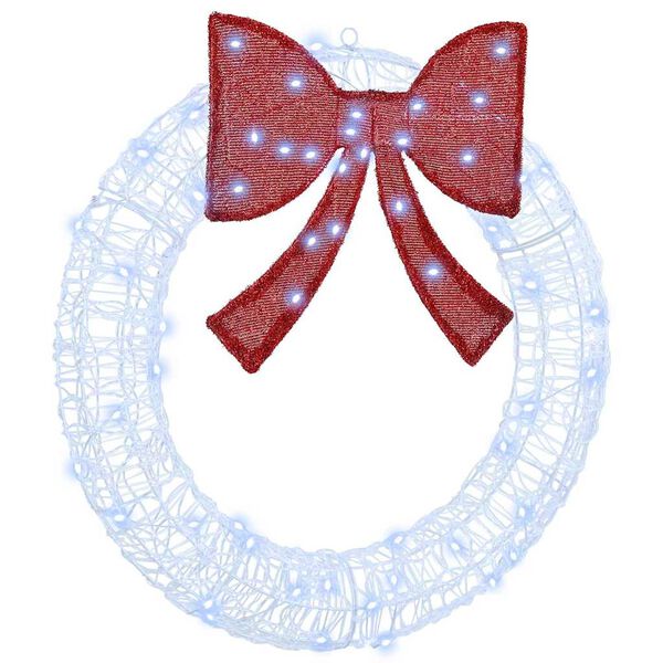 vidaXL Koszorú 60 LED-del Hideg feher 75 cm Akril