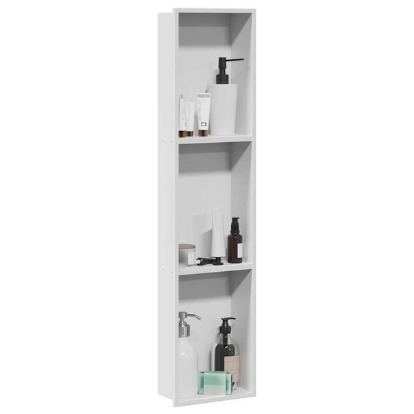 vidaXL Zuhany Niche Feh&eacute;r 90 x 20 x 9,5 cm Rozsdamentes ac&eacute;l