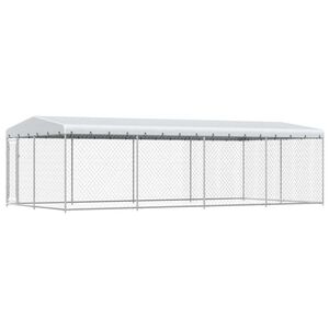 vidaXL k&uuml;lt&eacute;ri kutyakennel tetővel 7,6 x 3,8 x 2,3 m