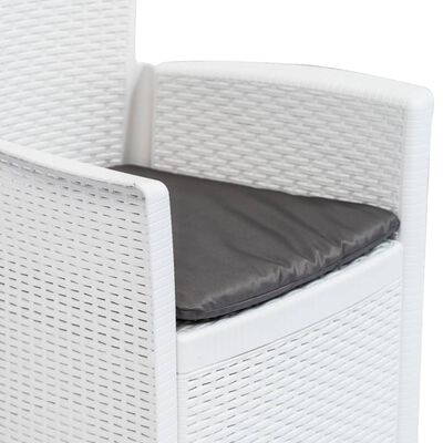 vidaXL 2 db fehér rattan hatású műanyag kerti szék párnával