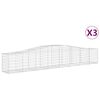 vidaXL 3 db &iacute;ves horganyzott vas gabion kos&aacute;r 400x50x60/80 cm