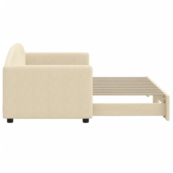 vidaXL krémszínű kihúzható szövet heverő 80 x 200 cm