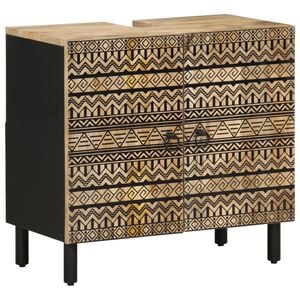 vidaXL fekete t&ouml;m&ouml;r mang&oacute;fa f&uuml;rdőszobai mosd&oacute;szekr&eacute;ny 62 x 33 x 58 cm