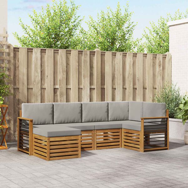 vidaXL Szegment&aacute;lt kanap&eacute; szett 6 pcs Term&eacute;szetes &eacute;s Vil&aacute;gossz&uuml;rke