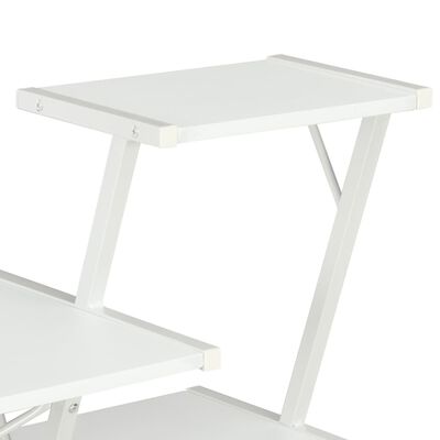 vidaXL fehér íróasztal polccal 116 x 50 x 93 cm