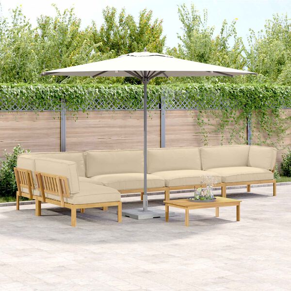 vidaXL Kanap&eacute; Szett p&aacute;rn&aacute;val Egysz&iacute;nű 6 pcs B&eacute;zs T&ouml;m&ouml;r Ak&aacute;cfa