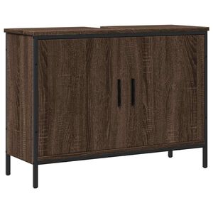 vidaXL barna t&ouml;lgy szerelt fa f&uuml;rdőszobai mosd&oacute;szekr&eacute;ny 80x30x60 cm