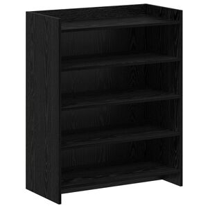 vidaXL Cipőszekr&eacute;ny Fekete T&ouml;lgy 73,5 x 36 x 92 cm Szerelt Fa