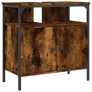vidaXL f&uuml;st&ouml;lt t&ouml;lgy szerelt fa f&uuml;rdőszobai mosd&oacute;szekr&eacute;ny 60x30x60 cm