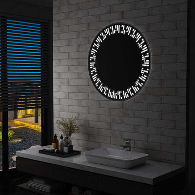 vidaXL LED-es fürdőszobai falitükör 80 cm