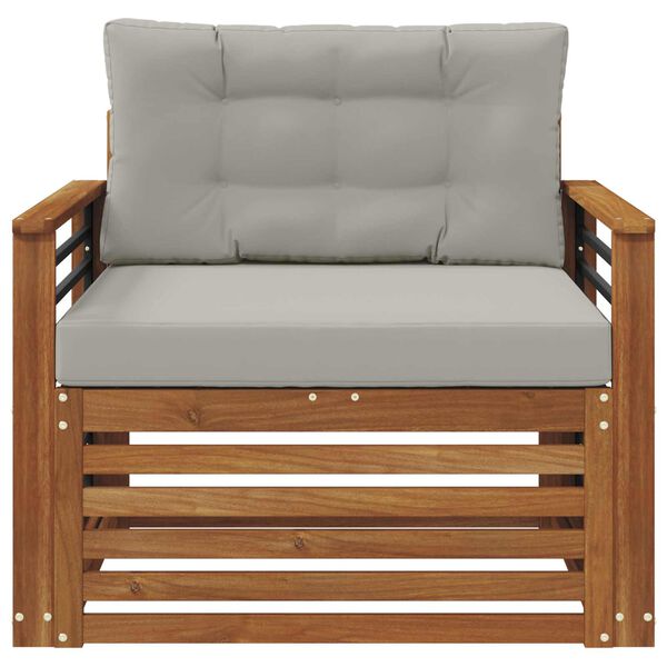 vidaXL K&uuml;lt&eacute;ri kanap&eacute; szett T&ouml;m&ouml;r ak&aacute;cfa &eacute;s poli&eacute;szter Term&eacute;szetes