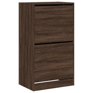 vidaXL barna t&ouml;lgy cipőszekr&eacute;ny 2 kihajthat&oacute; fi&oacute;kkal 60x42x108 cm
