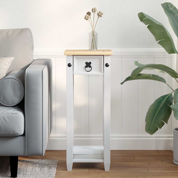 vidaXL N&ouml;v&eacute;ny&aacute;llv&aacute;ny Feh&eacute;r 30 x 30 x 73 cm T&ouml;m&ouml;r fenyőfa