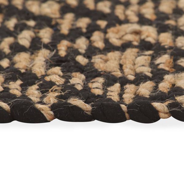 vidaXL fekete/term&eacute;szetes sz&iacute;nű, k&eacute;zzel szőtt jutaszőnyeg 120x180 cm