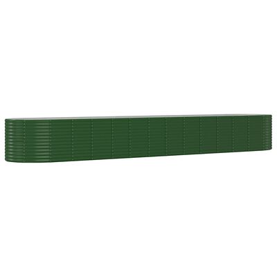 vidaXL zöld porszórt acél kerti magaságyás 554x100x68 cm