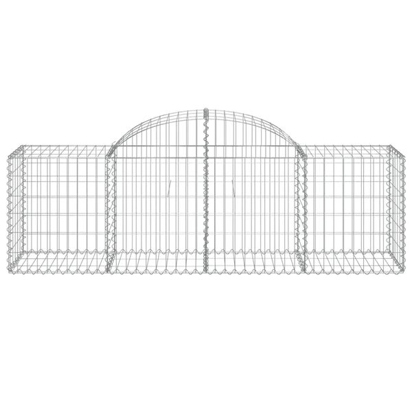 vidaXL 2 db íves horganyzott vas gabion kosár 200x50x60/80 cm