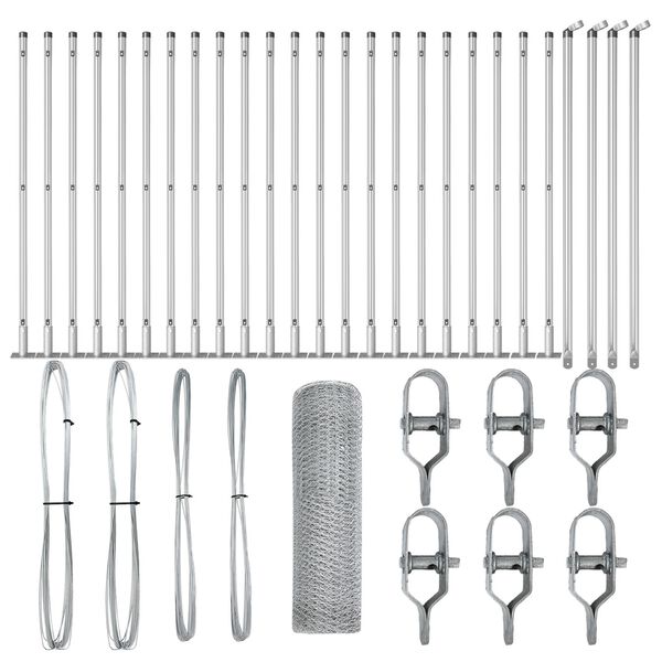 vidaXL Ker&iacute;t&eacute;soszlop Ez&uuml;st 50 x 1 m (13 mm r&aacute;cs) Ac&eacute;l