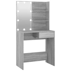 vidaXL sz&uuml;rke sonoma sz&iacute;nű LED-es f&eacute;s&uuml;lk&ouml;dőasztal 74,5 x 40 x 141 cm