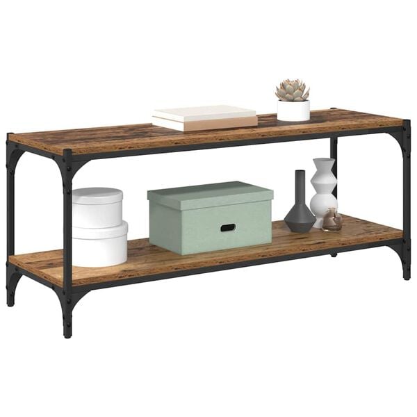 vidaXL TV szekr&eacute;ny &Ouml;reg fa 100x33x41cm Műszaki fa &eacute;s vas