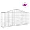 vidaXL 8 db &iacute;ves horganyzott vas gabion kos&aacute;r 200x30x80/100 cm