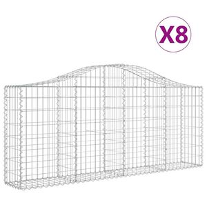 vidaXL 8 db &iacute;ves horganyzott vas gabion kos&aacute;r 200x30x80/100 cm