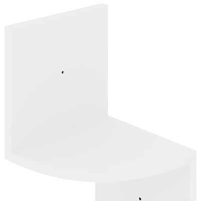 vidaXL magasfényű fehér forgácslap fali sarokpolc 19 x 19 x 123 cm