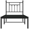 vidaXL fekete fém ágykeret fejtámlával 75 x 190 cm
