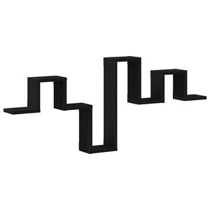 vidaXL Falpolc Falra szerelhető Fekete t&ouml;lgy 104,5 x 43 x 10 cm