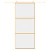 vidaXL aranyszínű átlátszó ESG üveg és alumínium tolóajtó 90 x 205 cm