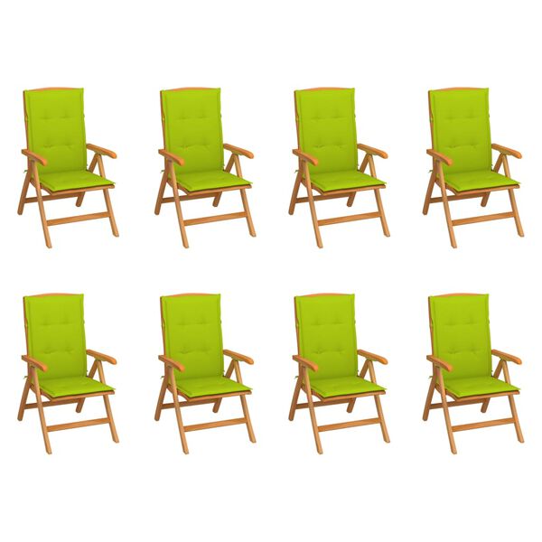 vidaXL 8 db d&ouml;nthető t&ouml;m&ouml;r t&iacute;kfa kerti sz&eacute;k p&aacute;rn&aacute;kkal