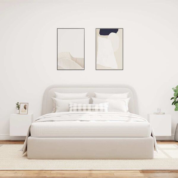 vidaXL 2 db feh&eacute;r falra szerelhető TV-szekr&eacute;ny LED-ekkel 40,5x35x40 cm