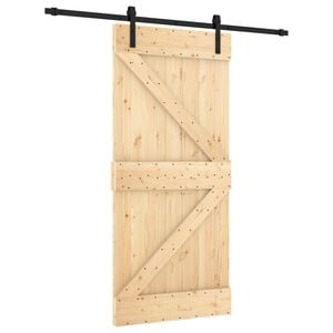 vidaXL Cs&uacute;sz&oacute; ajt&oacute; 95 x 210 cm Szil&aacute;rd Fenyőfa (Nem Kezelt)