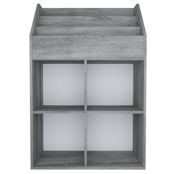 vidaXL betonszürke szerelt fa gyerek újságtartó 71 x 30 x 114 cm