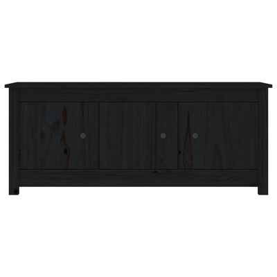 vidaXL fekete tömör fenyőfa cipősszekrény 110 x 38 x 45,5 cm